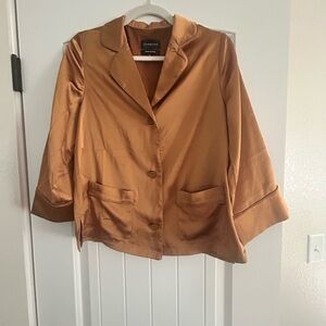 Carbon38 Women's Rust Satin Resort Blouse